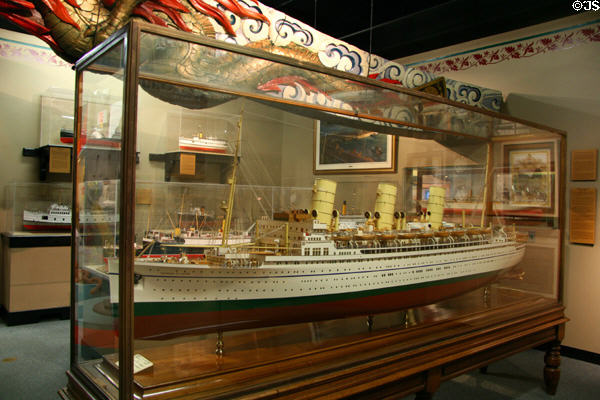 Model of Canadian Pacific Steamship Empress of Japan at Vancouver Maritime Museum. Vancouver, BC.