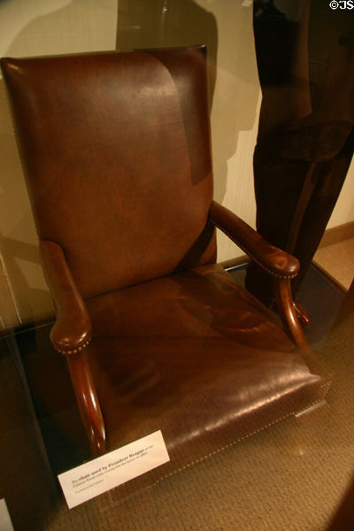 Reagan's cabinet room chair now at Reagan Museum. Simi Valley, CA.
