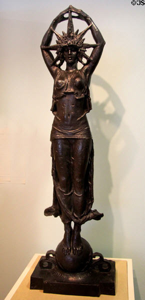Bronze model for one of 90 star maidens by Alexander Stirling Calder which circled Court of Universe of Panama-Pacific International Exposition (1915) in private collection. San Francisco, CA.