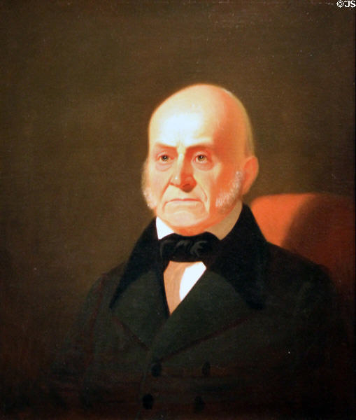 John Quincy Adams portrait (c1850) by George Caleb Bingham after 1844 original at National Portrait Gallery. Washington, DC.