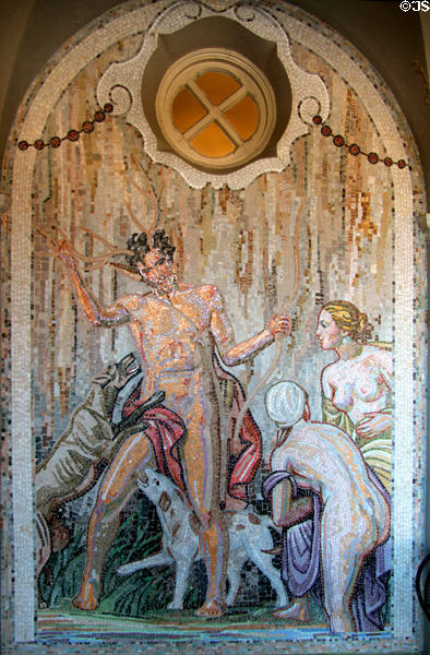 Mosaic by Allyn Cox in bath house loggia at Dumbarton Oaks. Washington, DC.