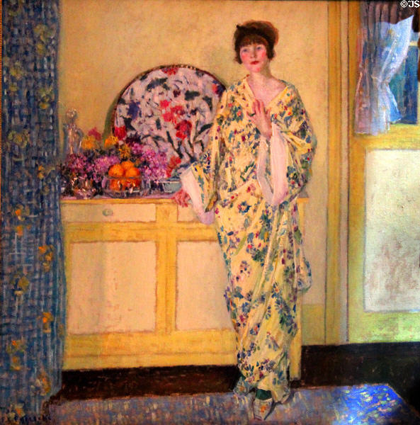Yellow Room painting (c1910) by Frederick Carl Frieseke at Museum of Fine Arts. Boston, MA.
