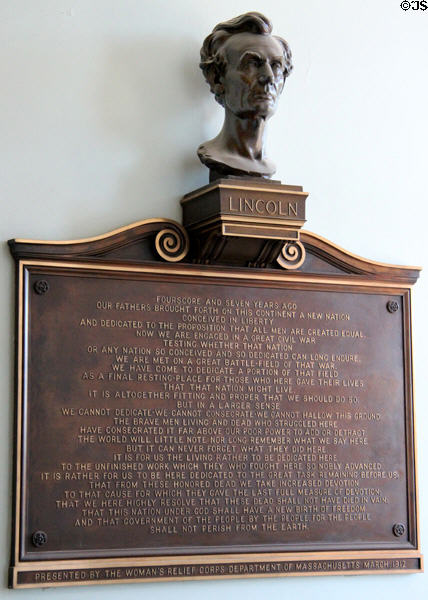 Bust of Abraham Lincoln at Massachusetts State House. Boston, MA.
