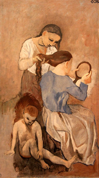 La Coiffure painting (1906) by Pablo Picasso at Metropolitan Museum of Art. New York, NY.