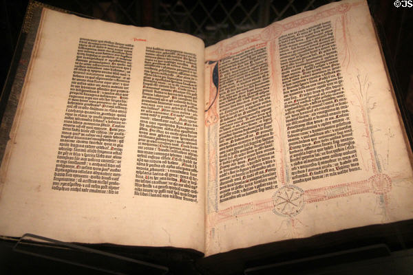 Guttenberg Gutenberg Bible (1455) at Morgan Library. New York City, NY.