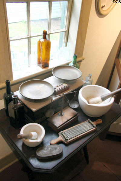 Pill making equipment at Annie Cooper Boyd House. Sag Harbor, NY.