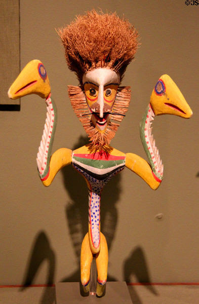 Melanesian figure staff (20thC) from New Britain at San Antonio Museum of Art. San Antonio, TX.