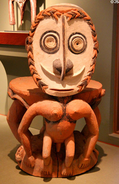 Orator's Pulpit (late 19th-early 20thC) by Iatmul people of Sepik River region of Papua New Guinea at San Antonio Museum of Art. San Antonio, TX.