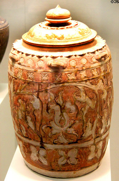 Vietnamese earthenware covered jar (11th-12thC) at San Antonio Museum of Art. San Antonio, TX.