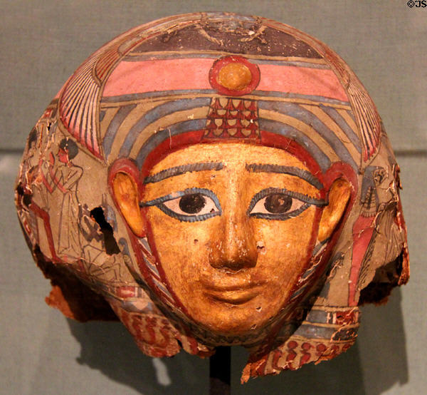 Egyptian mummy mask (1st-2ndC CE, Roman Period) at San Antonio Museum of Art. San Antonio, TX.