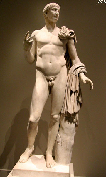Roman Lansdowne marble Trajan statue (head 98-117 & torso 1st-2ndC CE) at San Antonio Museum of Art. San Antonio, TX.