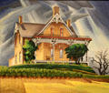 Ontario Farmhouse painting by Carl Schaefer at National Gallery of Canada. Ottawa, ON