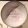 Liverpool earthenware punch bowl with inscription "Success to General Bourgoyne in Canada" where he lead British troops to defeat at Saratoga at Royal Ontario Museum. Toronto, ON