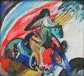 The Rider painting by Wassily Kandinsky at Pinakothek der Moderne. Munich, Germany.