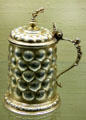 Covered silver tankard with gilt by Christoph I Straub from Nuremberg at Germanisches Nationalmuseum. Nuremberg, Germany