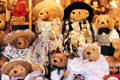 Stuffed teddy bears at Christmas Market on City Hall square. Nuremberg, Germany