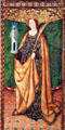 St Barbara painting by an artist of Aragon at Museu Nacional d'Art de Catalunya. Barcelona, Spain.