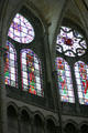 Stained glass windows above Ambulatory in Cathedral St Étienne. Auxerre, France.