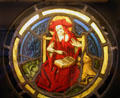 Stained glass window of St. Jerome in Unterlinden Museum. Colmar, France