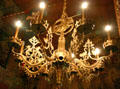 Chandelier with jousting knight in Haut Koenigsbourg. France