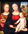Detail of Virgin & Child with Ste Elizabeth painting attrib. Antonio da Pavia of Mantua at Museum of Decorative Arts. Paris, France