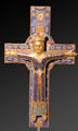 Enameled cross from Limoges at Cluny Museum. Paris, France.