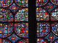 Richness of color of stained glass at St Chapelle. Paris, France.