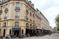 Buildings lining square in central area, Place Parvis, near Cathedral. Reims, France.