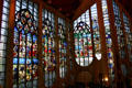 Stained-glass windows from St Vincent's church destroyed by WWII air raids at St Joan of Arc Church. Rouen, France.