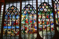 Stained-glass windows from destroyed St Vincent's church at St Joan of Arc Church. Rouen, France.