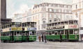 Graphic of Dublin trams at Little Museum of Dublin. Dublin, Ireland.