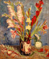Vase with gladioli & Chinese asters painting by Vincent van Gogh at Van Gogh Museum. Amsterdam, NL.