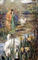 The Swans painting by Edward Atkinson Hornel of Glasgow Boys at Kelvingrove Art Gallery. Glasgow, Scotland.