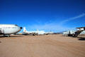 Row of transport planes at Pima Air Museum. Tucson, AZ.