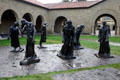 The Burghers of Calais by August Rodin in Memorial Court at Stanford. The sculpture group commemorates the six civic leaders who volunteered to serve as a sacrifice to save the city during the 1347 surrender to King Edward III of England. Palo Alto, CA.