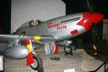 North American P-51D Mustang fighter in colors of Tuskegee Airmen at San Diego Aerospace Museum. San Diego, CA.