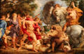 Calydonian Boar Hunt painting by Peter Paul Rubens at J. Paul Getty Museum Center. Malibu, CA.