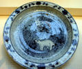 China: Ming dynasty dish with rabbit in Asian Art Museum. San Francisco, CA.