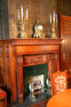 Dining room fireplace at Haas-Lilienthal House. San Francisco, CA.