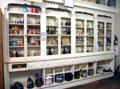 Antique pharmacy shelves & artifacts at Northern Mariposa County Museum. Coulterville, CA