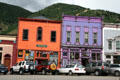 Thomas Blair building orange & purple St. Julien Restaurant building. Silverton, CO.