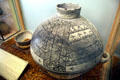 Pueblo pottery corn storage jar with bowl used a protective lid found buried with corn inside at Mesa Verde Museum. CO.