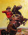 Driving Off Rustlers illustration for magazine cover by Arthur Roy Mitchell at A.R. Mitchell Museum of Western Art. Trinidad, CO.