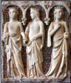 Marble & mosaic tomb relief of three princesses by Tino di Camaino of Siena in Yale Art Gallery. New Haven, CT.