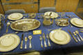 Wardroom mess table setting in USS Nautilus at Submarine Force Museum. Groton, CT.