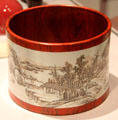 Chinese porcelain brush pot at Yale University Art Gallery. New Haven, CT