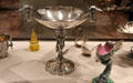 Silver compote by Gorham & Co. of Providence, RI with other table items at Yale University Art Gallery. New Haven, CT.