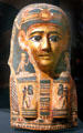 Egyptian cartonnage mummy mask from Abydos at Yale Peabody Museum. New Haven, CT.