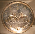 Silver & gold Sasanian plate with winged horses from Iran at Smithsonian Arthur M. Sackler Gallery. Washington, DC.