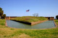 Fort Pulaski Monument on Cockspur Island was named for Revolutionary War hero General Casimir Pulaski, & was partly engineered by Robert E. Lee. It was site of an important Civil War engagement. GA.